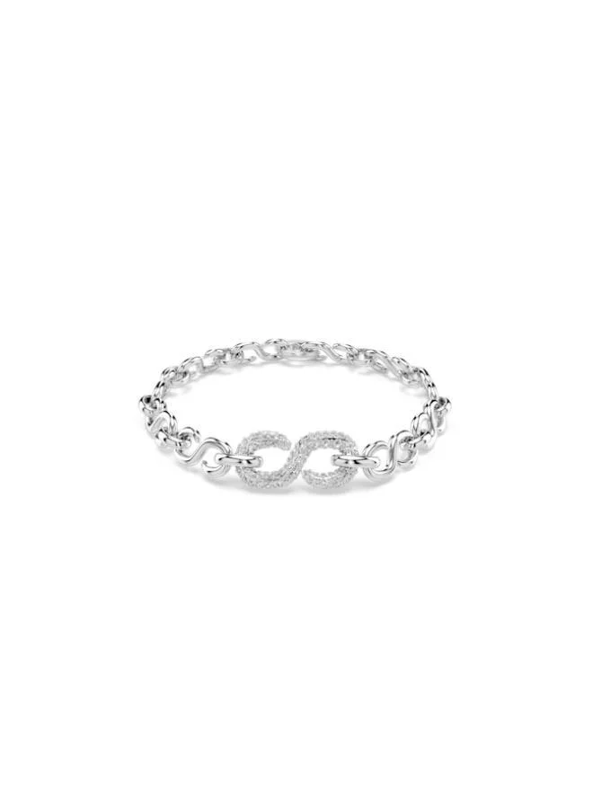 Dextera Medium Crystal Rhodium Plated Chain Bracelet